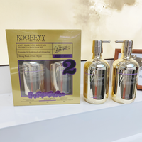 UUKKG Private Label Ramah Lingkungan Salon SPA Krim Berbahan Dasar Tumbuhan Melembapkan Aman untuk Warna Rambut Masker Rambut Set 400ml*2