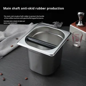 Contenedor <span class=keywords><strong>de</strong></span> Residuos <span class=keywords><strong>de</strong></span> Café <span class=keywords><strong>de</strong></span> Acero Inoxidable, Contenedor Integrado con Barra <span class=keywords><strong>de</strong></span> Goma para Uso en Casa, Cafetería o Restaurante - Product Image 3