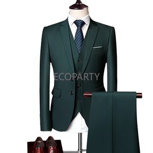 Costume de mariage de luxe 3 pièces pour <span class=keywords><strong>homme</strong></span>, ensemble de <span class=keywords><strong>costumes</strong></span> de bureau pour <span class=keywords><strong>homme</strong></span>, grandes tailles, blazer + pantalon + gilet, 10% de réduction - Product Image 1