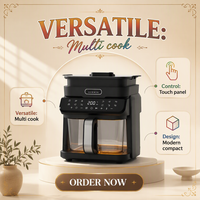 Friteuse à air visuelle multifonction à écran tactile de 5,5 L grande capacité pour cuisine d'hôtel avec panier en verre – Fournitures en gros