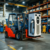 Chargeur EV DC 80 kW complet avec détection de fuite pour parking de campus scolaire