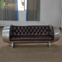 Canapé industriel rétro style loft avec design moteur d'avion pour salon, chambre, salle à manger et villa aviateur