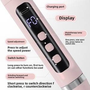 2 in 1 tragbare elektrische Nagel bohrmaschine mit UV-Lampe, kabellose Nagel bohrmaschine elektrische Feile, wiederauf lad bares Maniküre-Pediküre-Werkzeug für den Salon - Product Image 3