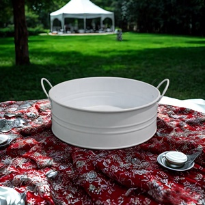 Vassoio di servizio <span class=keywords><strong>in</strong></span> <span class=keywords><strong>metallo</strong></span> zincato vassoio di stoccaggio fattoria centrotavola decorativo tavolino rustico - Product Image 6