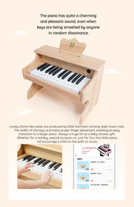 Mini Piano Electrónico de Madera de 25 Teclas, Teclado de Entrenamiento Musical para Educación Temprana, Centro de Entrenamiento para la Iluminación de Niños Pequeños - Product Image 6