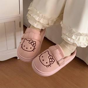 XIXITIAO Bottes d'hiver en fourrure style célébrité Kitty Cat Birken-stock pour femmes, chaussures chaudes d'extérieur à enfiler pour femmes - Product Image 5