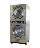Lavadora-Secadora Apilable de Carga Frontal de 20 kg con Tambor de Acero Inoxidable, Fácil Operación, Equipo de Lavandería Comercial para Hotel