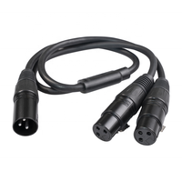 Câble de rallonge audio XLR 3 broches, paire torsadée, gaine en PVC pour microphone, ligne audio, haut-parleur, cordon de séparation audio Y, 1 mâle et 2 femelles