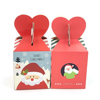 Boîte cadeau de Noël à couvercle supérieur en forme de cœur 3D, à assembler rapidement, pour fêtes, doublée d'éponge, en matériaux recyclés, avec gaufrage magnétique