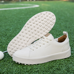White Golf Shoes Lace-up Anti-Slip Lightweight <b>Walking</b> Footwear Breathable Low <b>Top</b> Course Sneakers - Product Image 1