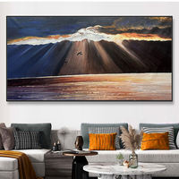 Peinture sur toile abstraite personnalisée en gros, vue sur la mer, art mural, décoration intérieure, 100% peinte à la main, cadeau