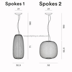 โคมไฟแขวนโลหะสีขาวสไตล์นอร์ดิกสำหรับบ้านไร่ไฟห้อยกรงนกสีดำดูหรูหรามีดีไซน์ที่สลับซับซ้อนและเรืองแสงโดยรอบ - Product Image 3