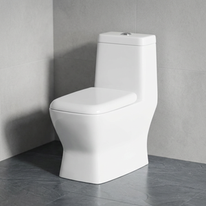 WC monobloc en céramique de style italien, en porcelaine blanche, à poser au sol, avec siphon - Product Image 2