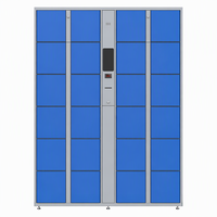 Casier intelligent de livraison de colis RFID, armoire de stockage électronique partagée, casier métallique bleu pour bureau, école, salle de sport