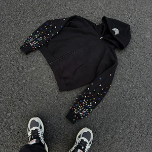 Haute qualité Y2K personnalisé Polyester coton Street Wear strass hommes coupe régulière <span class=keywords><strong>pull</strong></span> chandails à capuche concepteur automne - Product Image 3