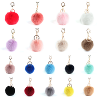 Porte-clés boule de fourrure en fausse fourrure, pompon, vente en gros, fausses peluches, orange, renard, arc-en-ciel, 55x7cm
