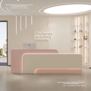 <span class=keywords><strong>Comptoir</strong></span> d'accueil moderne de luxe en bois pour hôtel, salon de beauté, centre de bien-être, magasin de vêtements, clinique esthétique, hôpital, école - Product Image 2