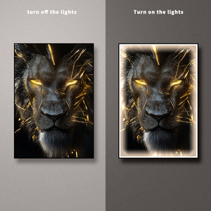 <span class=keywords><strong>Peinture</strong></span> décorative animale de luxe légère léopard d'or noir led <span class=keywords><strong>peinture</strong></span> murale lumineuse couloir atmosphère de haute qualité <span class=keywords><strong>peinture</strong></span> en cristal - Product Image 4
