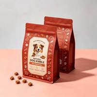 Sachet Doypack pour aliments pour animaux de compagnie, finition mate, refermable avec fermeture éclair, impression de logo personnalisée, haute barrière, qualité alimentaire, emballage plastique