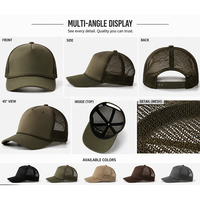 Gorra de béisbol de malla verde vintage de moda, sombrero deportivo estructurado de perfil alto para exteriores, bordado 3D en relieve, venta al por mayor