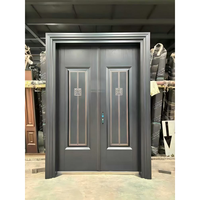 Puerta Metálica Residencial de Acero Galvanizado para Villas de Lujo, Puerta de Hierro a Precio de Fábrica, Puerta Frontal de Acero Acústica