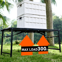 Mesa Plegable de Metal Moderna, Resistente y Ligera para Exteriores, Impermeable y Resistente a los Rayos UV, Estilo Rústico para Acampar y Usar en el Parque