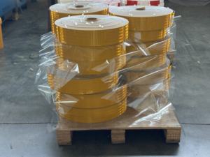 SASO 2913 高視認性マイクロプリズム自己粘着反射テープ <span class=keywords><strong>4</strong></span>インチ アルミメッキ車用黄色反射ステッカー 3～5年 - Product Image 5