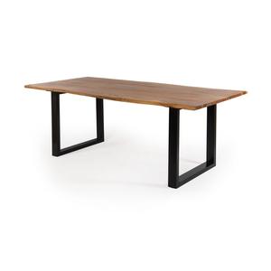 Mesa de Comedor de Madera de Acacia con Borde Natural y Patas de Metal, Diseño Moderno de Estilo Rústico, Muebles para el Hogar, Juego de Comedor - Product Image 2