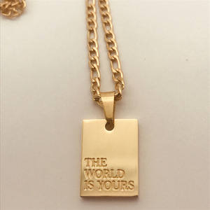 2025 verano impermeable acero inoxidable 18K oro collares se aman más collar Figaro cadena collar pareja joyería - Product Image 5