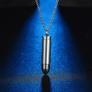 Punk tarzı mermi şekli paslanmaz çelik kremasyon kolye kolye evcil <span class=keywords><strong>Ashes</strong></span> <span class=keywords><strong>Ashes</strong></span> Urns külleri için altın renk takı - Product Image 1