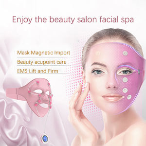 Masker LED pijat wajah, topeng wajah kecantikan SPA, masker pijat getaran 3D titik akupuntur, masker wajah untuk mengecilkan pori-pori - Product Image 5