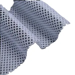 Factory price 100%T power net mesh fabric gray 65gsm durable eylet mesh fabric for bag clothes