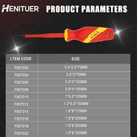 Tournevis à fente isolé de qualité industrielle HENITUER F8070, tournevis plat isolé multifonctionnel pour la maison