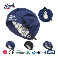 Chapeau médical en tissu recyclé OEM doublé de satin, boutons latéraux, réglable, anti-transpiration, unisexe, pour les professionnels de la santé
