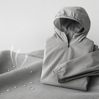 Vêtements de protection solaire Coupe-vent en tissu nylon Meteor Grid avec texture bicolore et finition hydrofuge pour veste légère