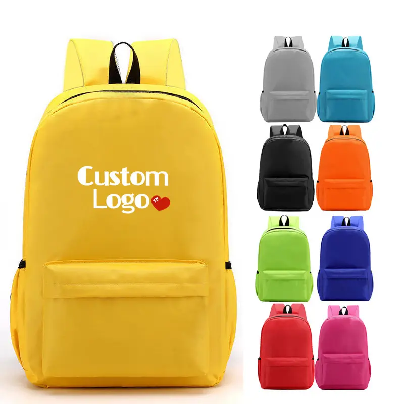 Çin fabrika fiyat kaliteli orta ve lise sarı renk özel Logo sırt çantası okul kitap çantası