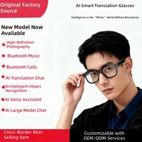 Lunettes de traduction intelligentes IA avec appareil photo, enregistrement vocal, commande par bouton tactile et fonction de chat avancée