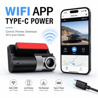 Caméra de tableau de bord double 4K+1080P avec écran IPS 3,0 pouces, vision nocturne, détection de mouvement, mode parking 24h, écran tactile, sécurité