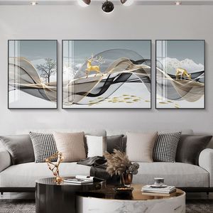 Nuovo elenco creativo tela di cristallo porcellana wall art pittura astratta <span class=keywords><strong>cervo</strong></span> per la decorazione domestica - Product Image 5