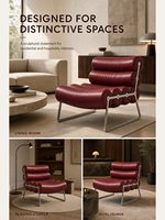 Fauteuil d'appoint moderne rembourré en cuir pleine fleur, confortable et élégant, idéal pour salon et chambre à coucher – Vente directe usine