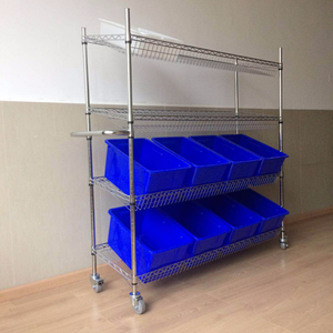 JIGONG Utility Commercial Kitchen Estantería inclinada para recoger pedidos Carro Carrito NSF Estante de alambre Organizadores de contenedores - Product Image 6