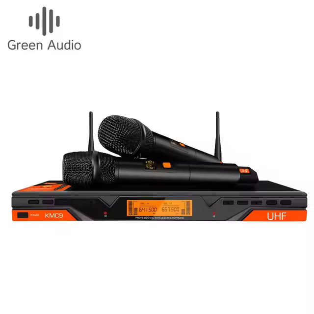 Professional Wireless XLR Microphone System Dual Channel Handheld UHF Noise Cancelling Light-weight Stage Performance Church