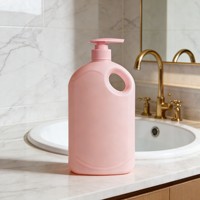 Bouteille de détergent à lessive en HDPE de 2 L avec poignée pour gel douche, savon liquide, emballage ménager