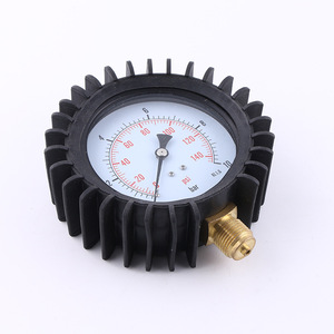 Manomètres radiaux de 100 mm fournis par le fabricant, connecteurs en laiton et cuivre, boîtiers en fer noir, protections pour gaz - Product Image 1