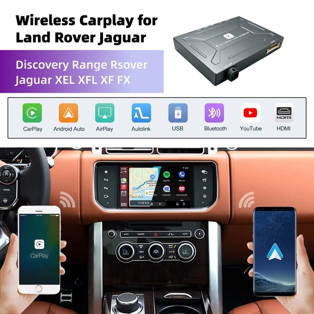 For Land Rover Jaguar Harman System Wireless CarPlay and Android Auto Decoder Model 8" 10.25"