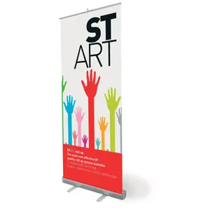 Aluminium Roll Up Banner 80x200cm Backdrop Double Sided Retractable Roll Up Banner Stand For Trade Show