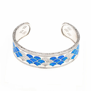 925 di lusso argento Sterling opale di fuoco braccialetti di moda donna gioielli con bilance Design occasione di nozze prezzo all'ingrosso - Product Image 1