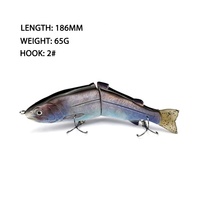 186mm/65g truite d'eau douce à deux sections "S" glisse natation ABS plastique dur leurre de pêche naufrage Wobblers pour la pêche