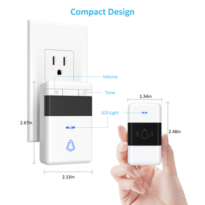Sonnette sans fil étanche, mini sonnette, portée <span class=keywords><strong>de</strong></span> 1 000 pieds, mode silencieux 100 dB, 58 mélodies - Product Image 6