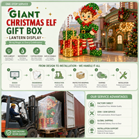 Lebensgroße Weihnachtself-Geschenkbox-Laterne für Kommerzielle Feiertagsdekoration